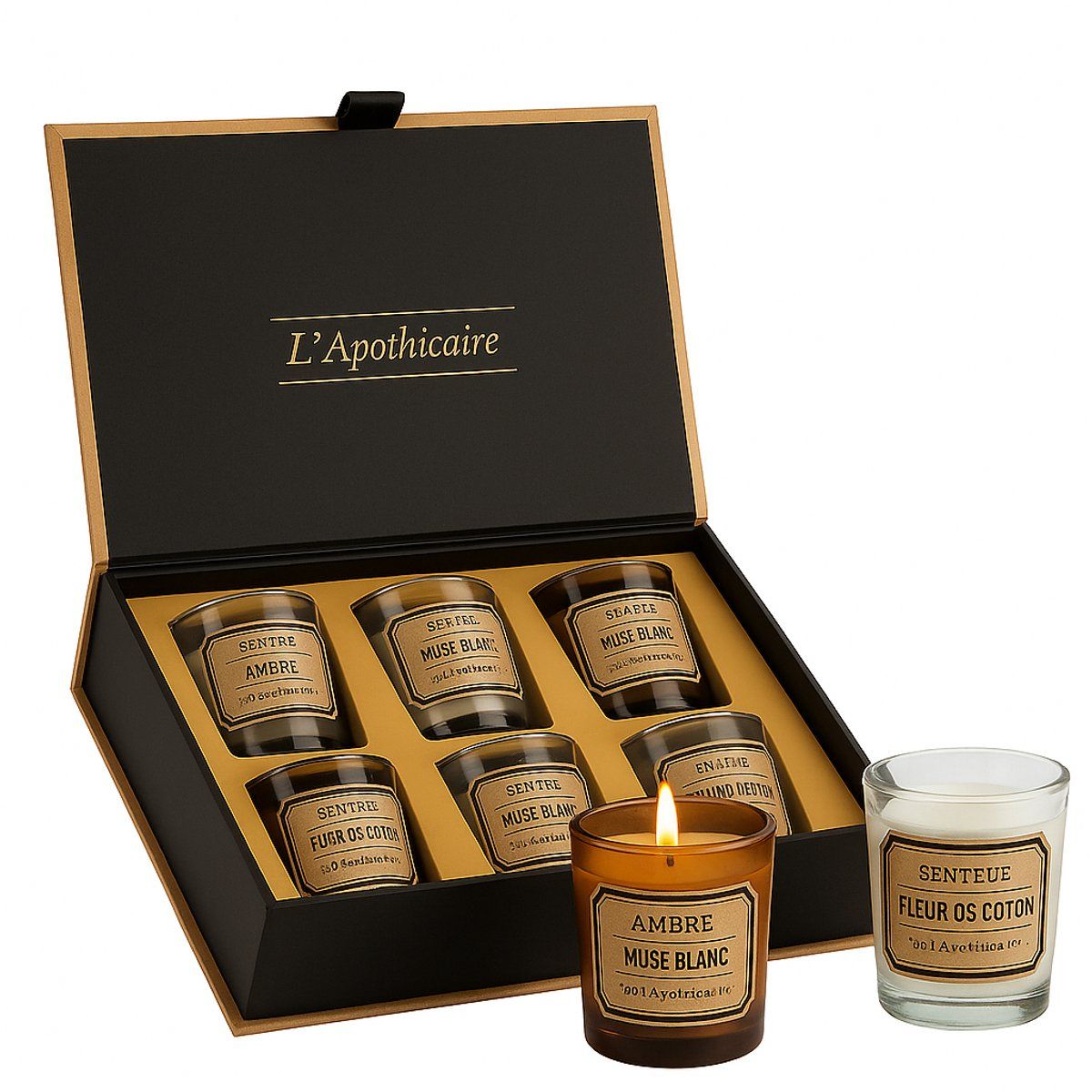 Aromatische kaarsen set met lavendel en vanille